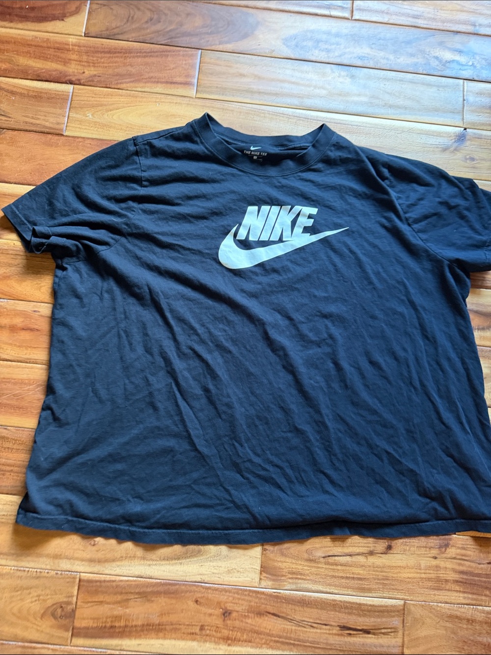 Nike Black Short Sleeve Tee with White Swoosh Logo